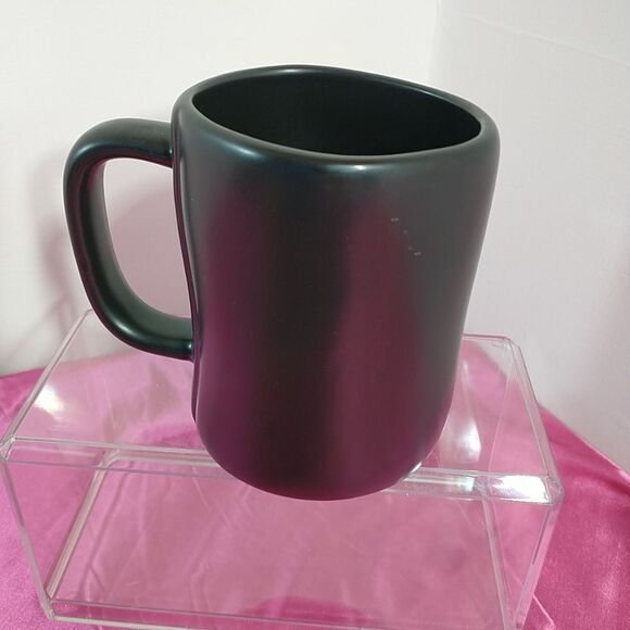 Rae Dunn Follow Your Heart Mug Matte Black Long White Writing. Condition is New - Picture 3 of 7